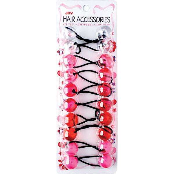 Joy Twin Beads Ponytailer 10ct Asst Clear Pink Ponytailers Joy