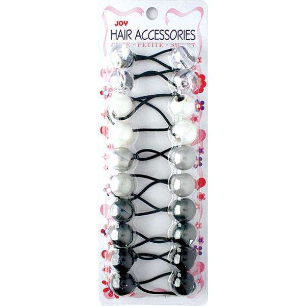 Joy Twin Beads Ponytailer 10ct Asst Gray Ponytailers Joy