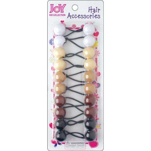 Joy Twin Beads Ponytailers 10Ct Asst Brown Ponytailers Joy