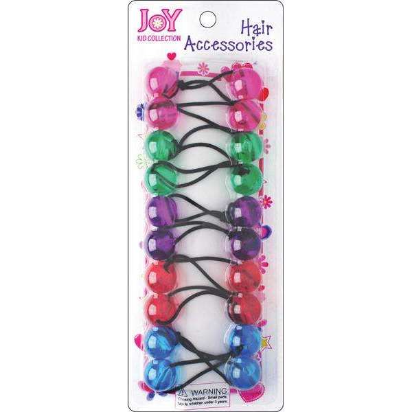 Joy Twin Beads Ponytailers 10Ct Asst Color Clear Ponytailers Joy