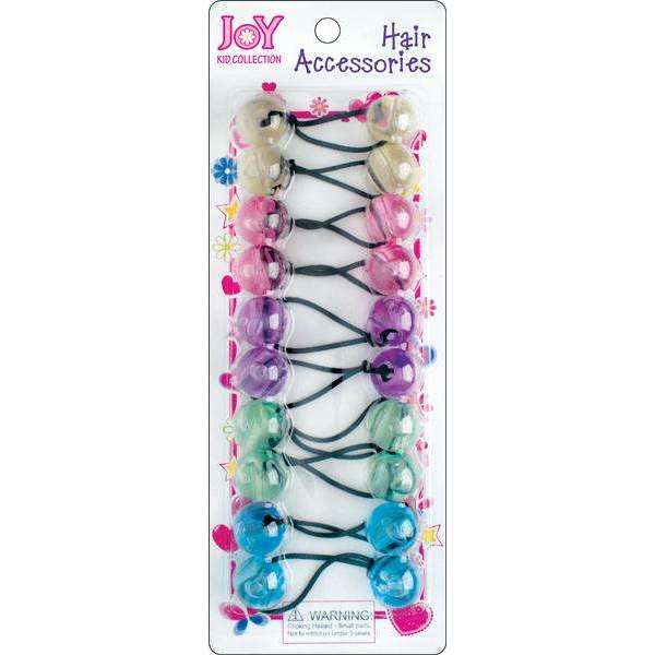 Joy Twin Beads Ponytailers 10Ct Clear Pastel Ponytailers Joy