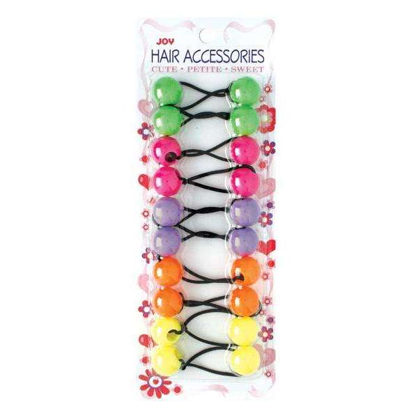 Joy Twin Beads Ponytailers 10Ct Asst Color Ponytailers Joy