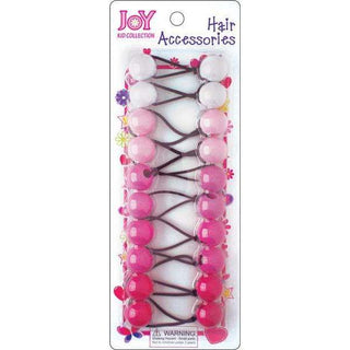 Joy Twin Beads Ponytailers 10Ct Asst Clear Pink