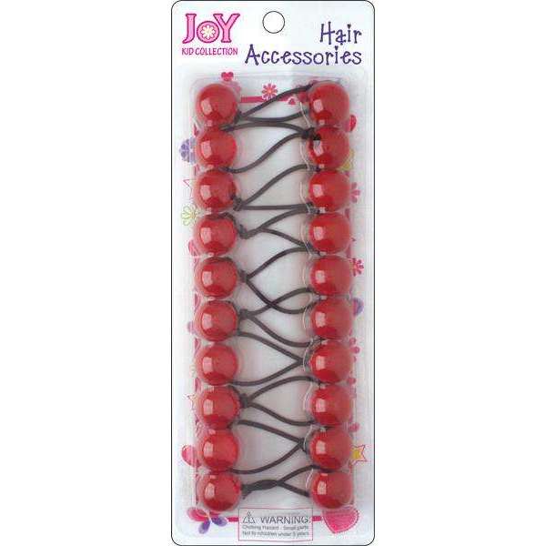Joy Twin Beads Ponytailers 10Ct Red Ponytailers Joy