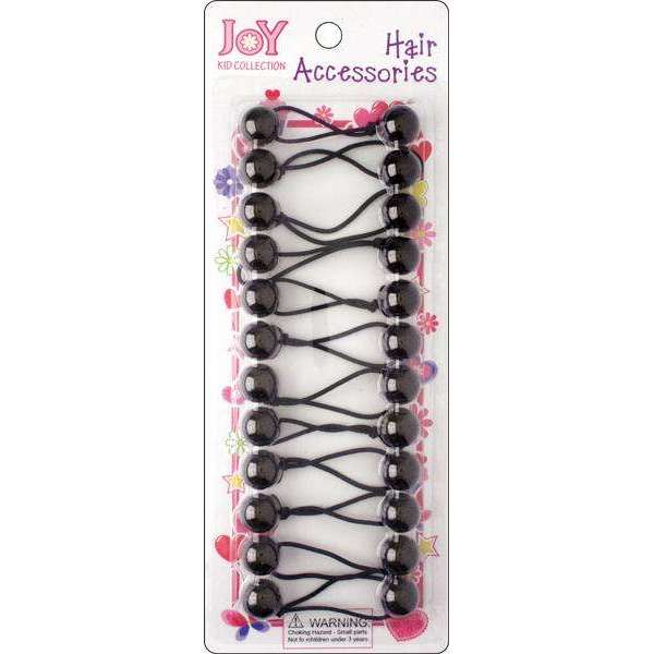 Joy Twin Beads Ponytailers 12Ct Black Ponytailers Joy