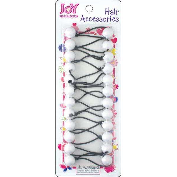 Joy Twin Beads Ponytailers 12Ct White Ponytailers Joy