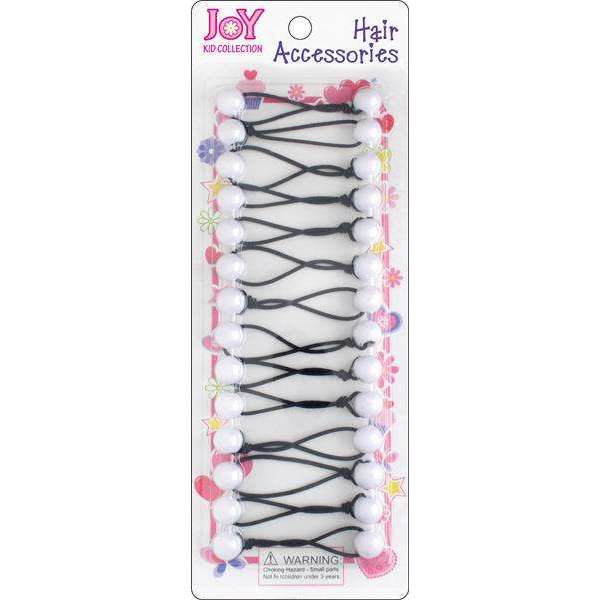 Joy Twin Beads Ponytailers 14Ct White Ponytailers Joy