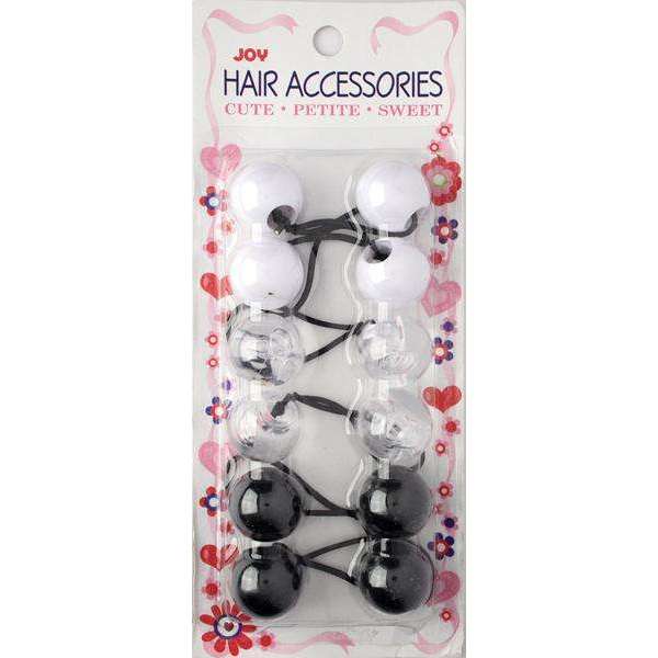 Joy Twin Beads Ponytailers 6Ct Assorted Ponytailers Joy