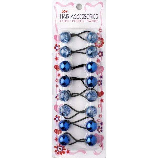 Joy Twin Beads Ponytailers 8Ct Assorted Blue Ponytailers Joy