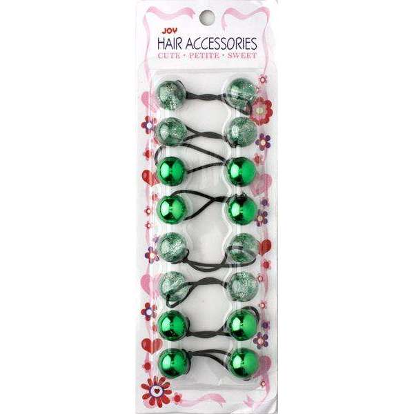 Joy Twin Beads Ponytailers 8Ct Assorted Green Ponytailers Joy