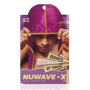 
                  
                    Load image into Gallery viewer, Mr. Durag NuWave-X Color Durags Mr. Durag Purple with Gold Stitches  
                  
                