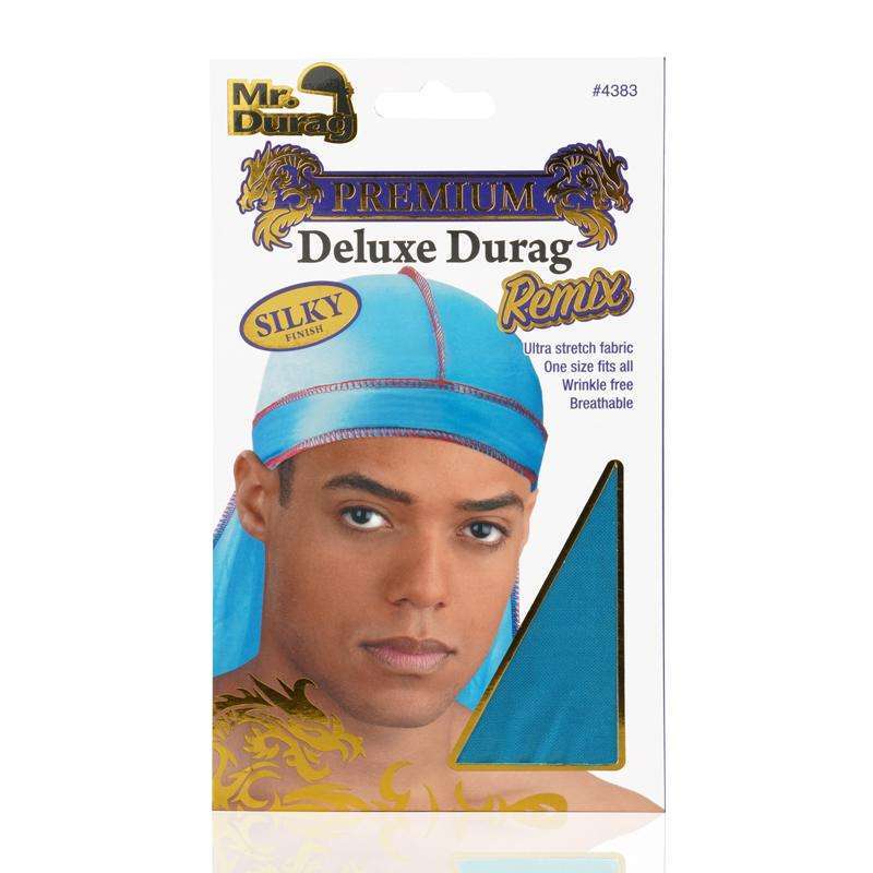 
                  
                    Load image into Gallery viewer, Mr. Durag Silky Deluxe Durag Remix Asst Color Durags Mr. Durag Navy Blue with Grey Stitches  
                  
                