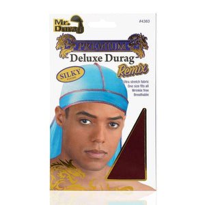 
                  
                    Load image into Gallery viewer, Mr. Durag Silky Deluxe Durag Remix Asst Color Durags Mr. Durag Wine Red with Black Stitches  
                  
                