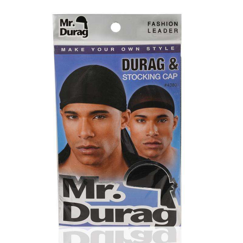 Annie International:Mr. Durag Solid Durag And Stocking Cap Black