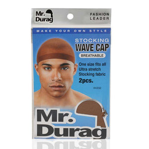 
                  
                    Load image into Gallery viewer, Mr. Durag Stocking Wave Cap 2Pc Asst Color Durags Mr. Durag Brown  
                  
                