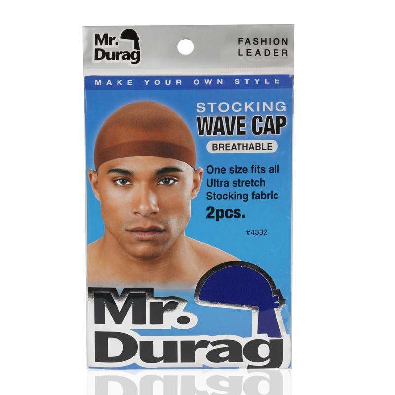 
                  
                    Load image into Gallery viewer, Mr. Durag Stocking Wave Cap 2Pc Asst Color Durags Mr. Durag Black  
                  
                
