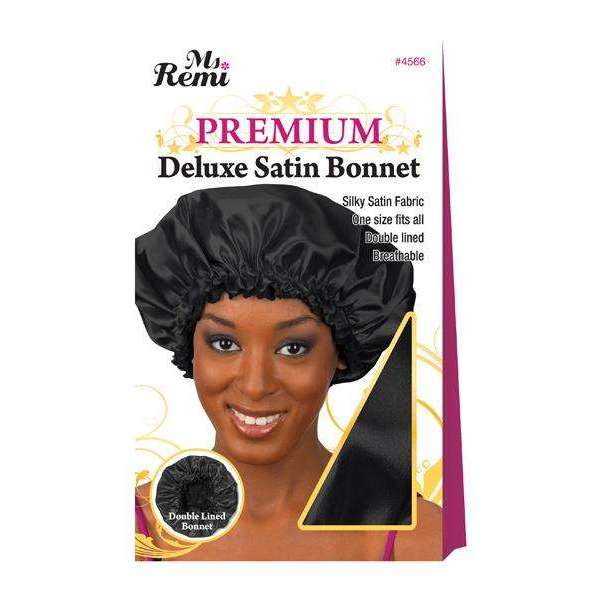 Annie International:Ms. Remi Deluxe Satin Bonnet Black