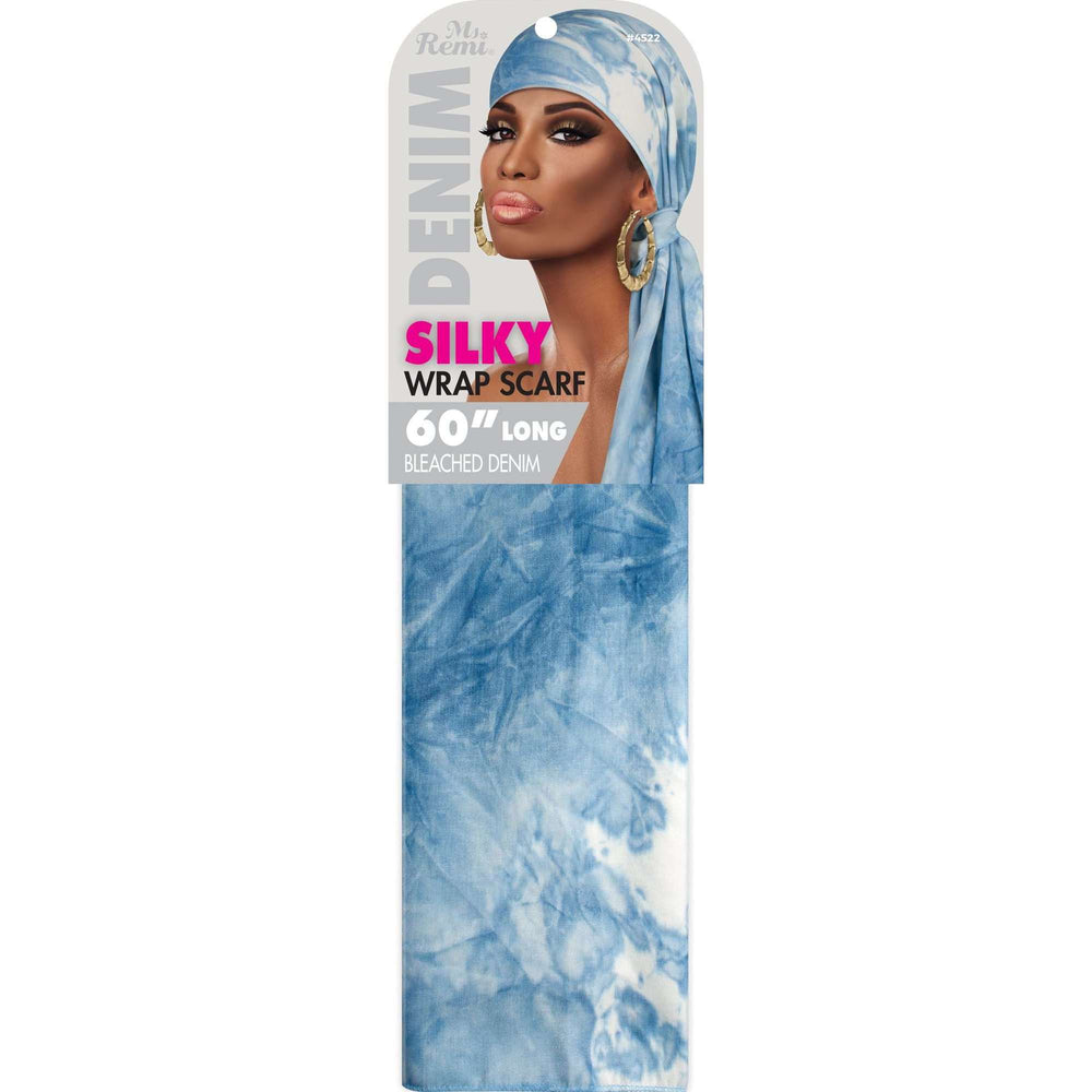 
                  
                    Load image into Gallery viewer, Ms. Remi Denim Silky Wrap Scarf 60&amp;quot; Long Scarves Ms. Remi Bleached Denim  
                  
                