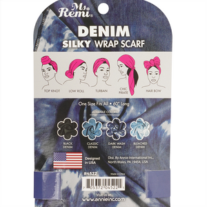 
                  
                    Load image into Gallery viewer, Ms. Remi Denim Silky Wrap Scarf 60&amp;quot; Long Scarves Ms. Remi   
                  
                