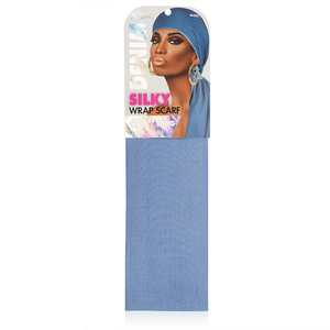 
                  
                    Load image into Gallery viewer, Ms. Remi Denim Silky Wrap Scarf 60&amp;quot; Long Scarves Ms. Remi Classic Denim  
                  
                