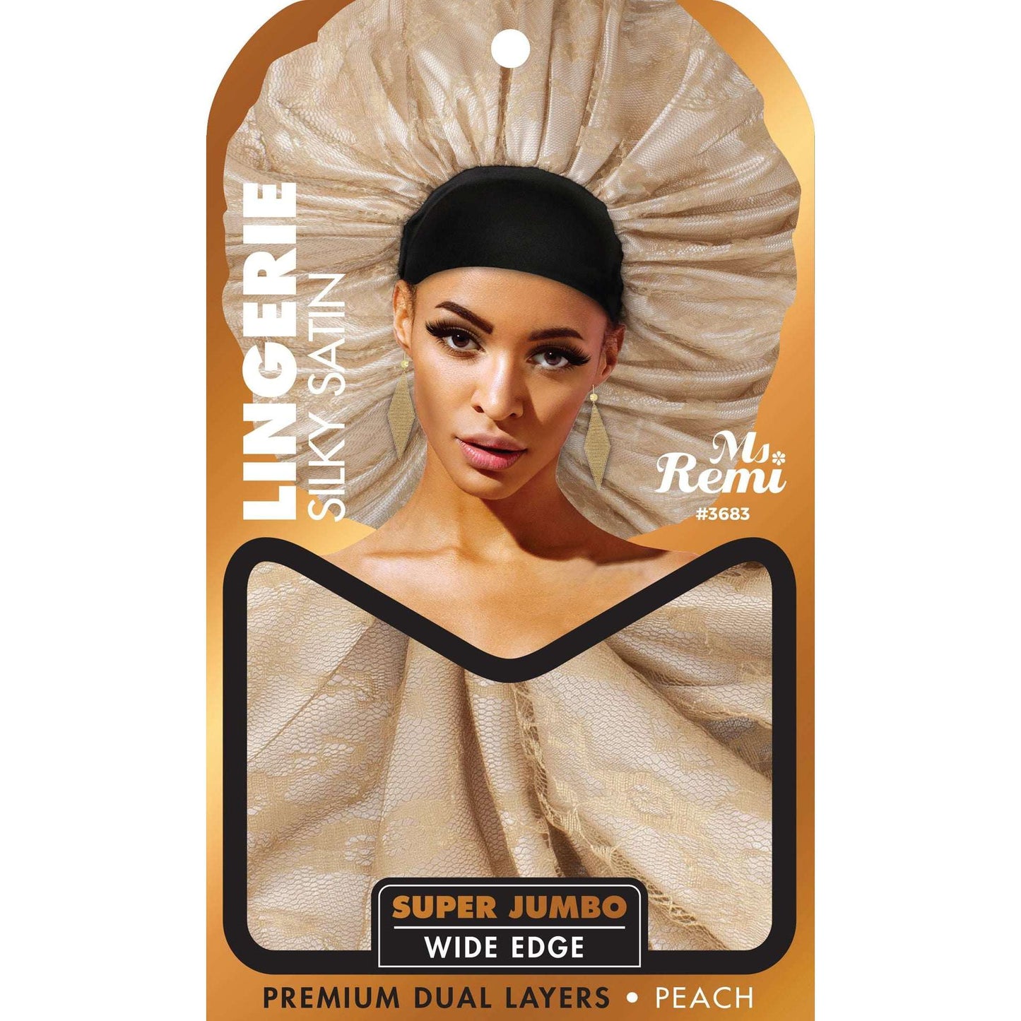 Ms. Remi Lingerie Wide Edge Silky Bonnet X Jumbo Assorted Color Bonnets Ms. Remi Peach