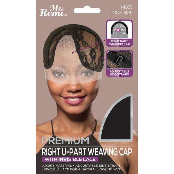 Annie International:Ms. Remi Right Upart Weaving Cap with Invisible Lace Black