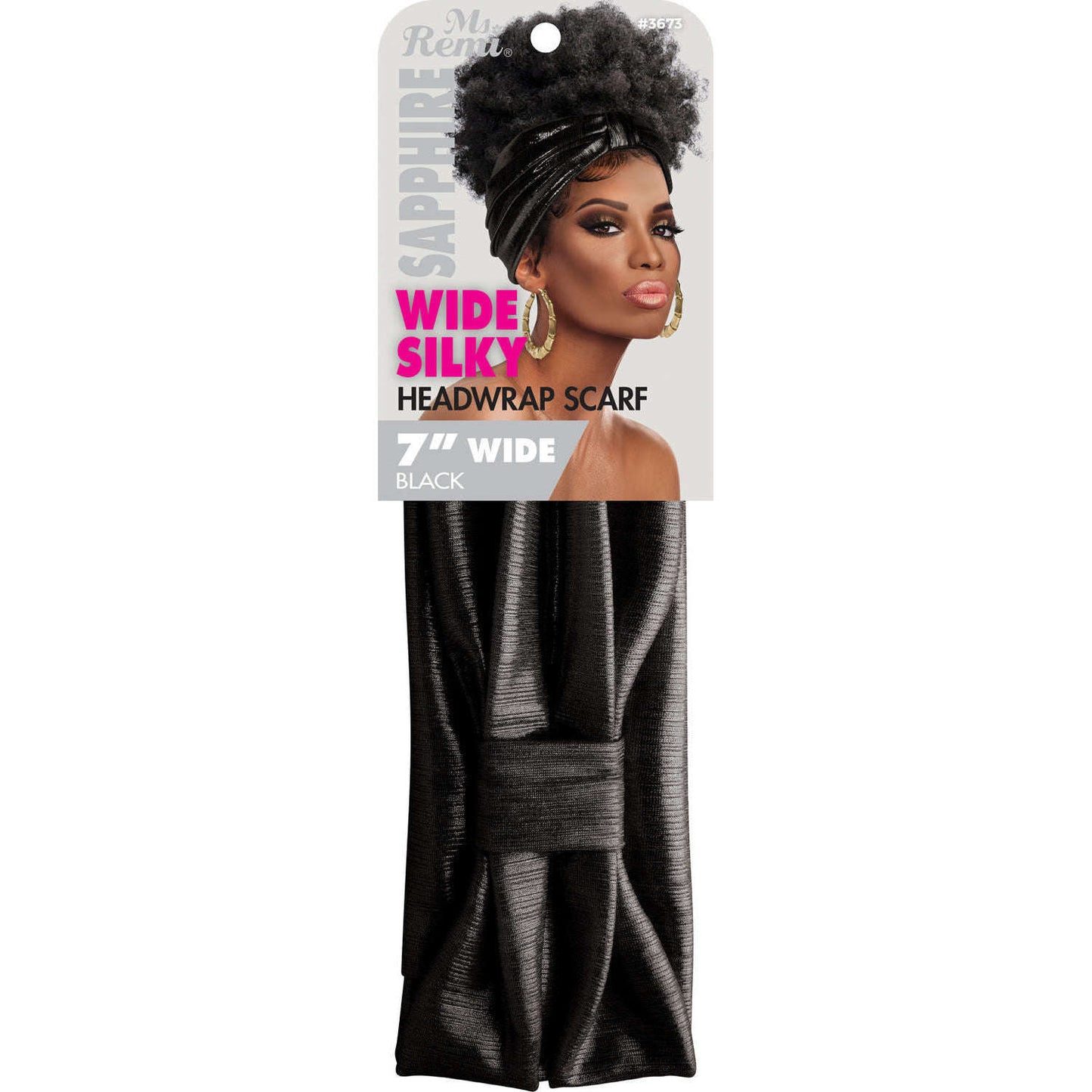 Ms. Remi Sapphire Wide Stretchy Headwrap Scarf Assorted Scarves Ms. Remi Black