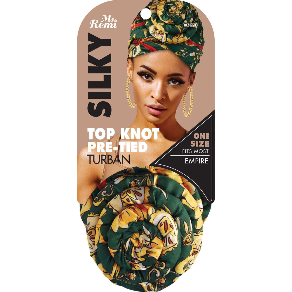 Ms. Remi Silky Top Knot Pre-Tied Turban Head Wrap Turbans Ms. Remi Empire  