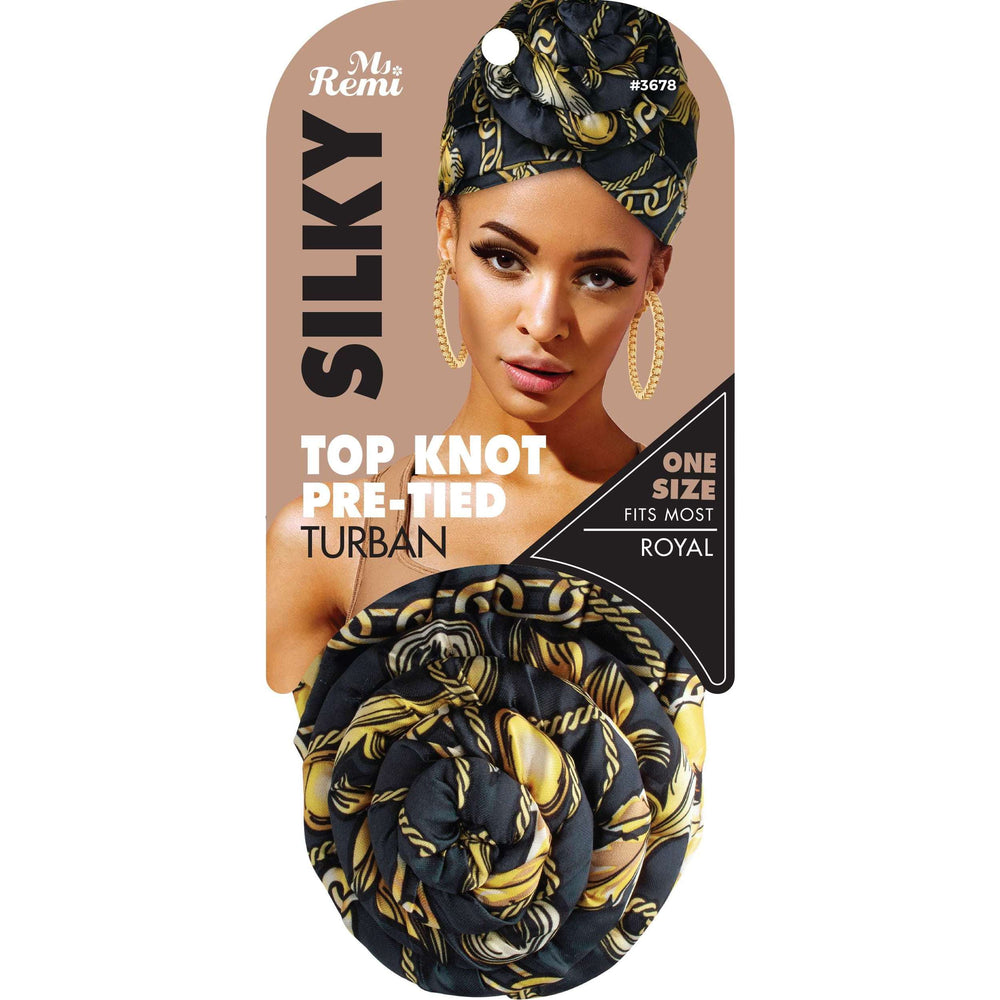 
                  
                    Load image into Gallery viewer, Ms. Remi Silky Top Knot Pre-Tied Turban Head Wrap Turbans Ms. Remi Royal  
                  
                