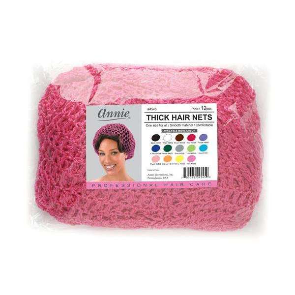 Annie International:Ms. Remi Thick Hair Net 12ct Pink