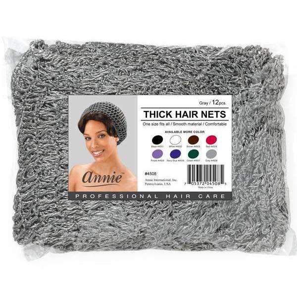 Ms. Remi Thick Hair Net Bulk 12Pc Gray Hair Nets Ms. Remi   