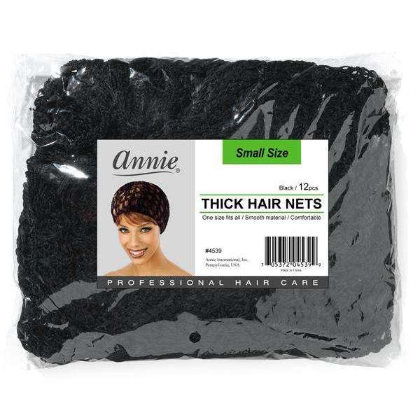 Annie International:Ms. Remi Thick Hair Net Small 12ct Black