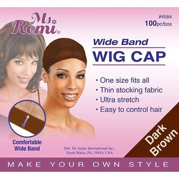 Annie International:Ms. Remi Wide Band Wig Caps Value Pack (100pc) Dark Brown