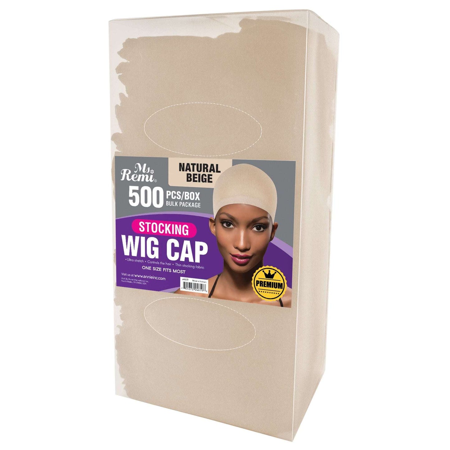 Ms. Remi Stocking Wig Cap Display 500pc Natural Beige Wig Caps Ms. Remi