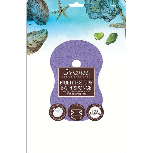 Swanee Figure 8 Multi Texture Bath Sponge with Suction Cup Purple Swanee