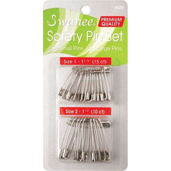 Annie International:Swanee Safety Pin Assorted Size 25ct Silver