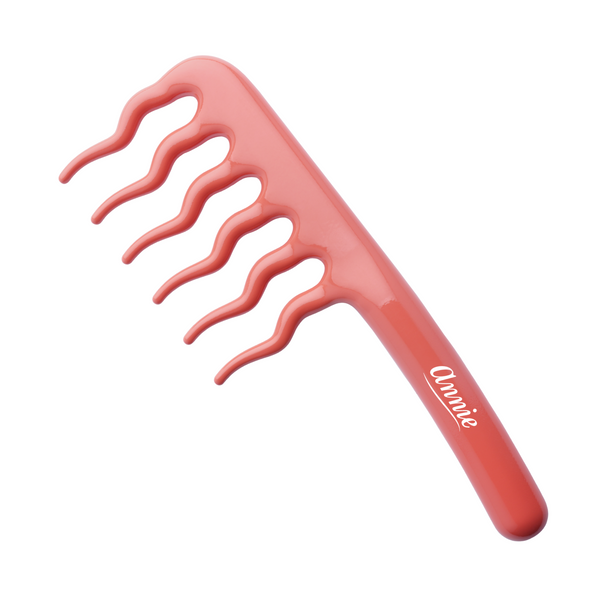 Orange Annie Effortless Detangler Comb with wavy teeth for gentle, breakage-free detangling of thick and curly hair