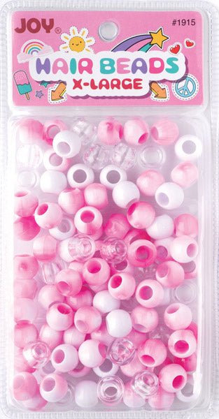 Joy Round Plastic Beads XL, Pink Two Tone Mix