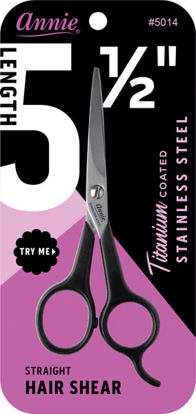 Annie Stainless Steel Hair Shears With Titanium 5.5 Inch, 1 Count, Silver