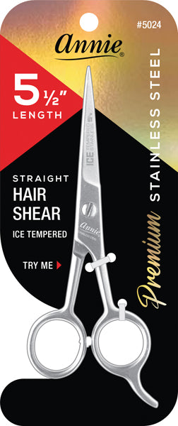 Tijeras de pelo de acero inoxidable templado Annie Ice de 5,5 pulgadas