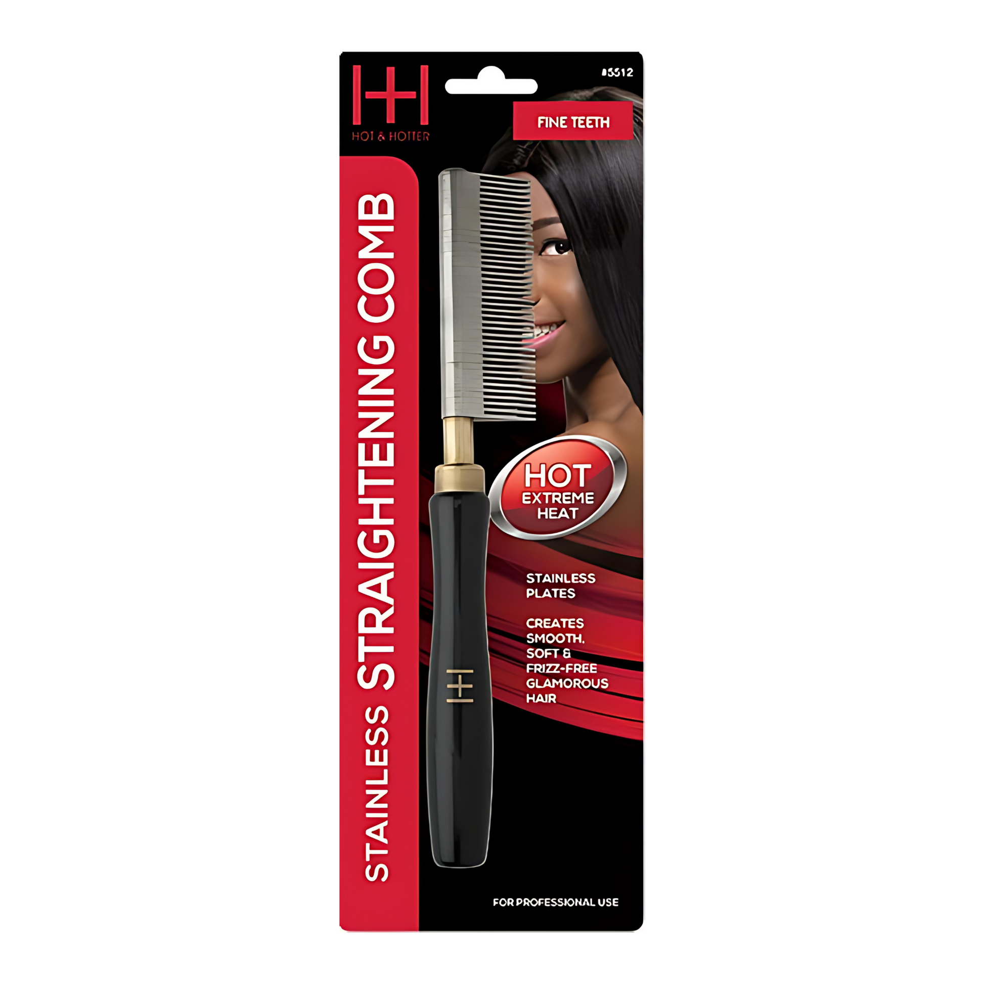 Hot Hotter Thermal Straighten Comb Fine Teeth Stainless Steel,