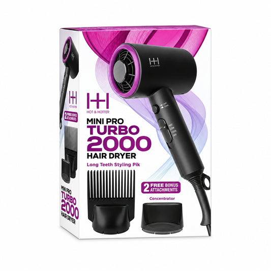 Hot & Hotter MiniPro Turbo 2000 Compact Travel Hair Dryer