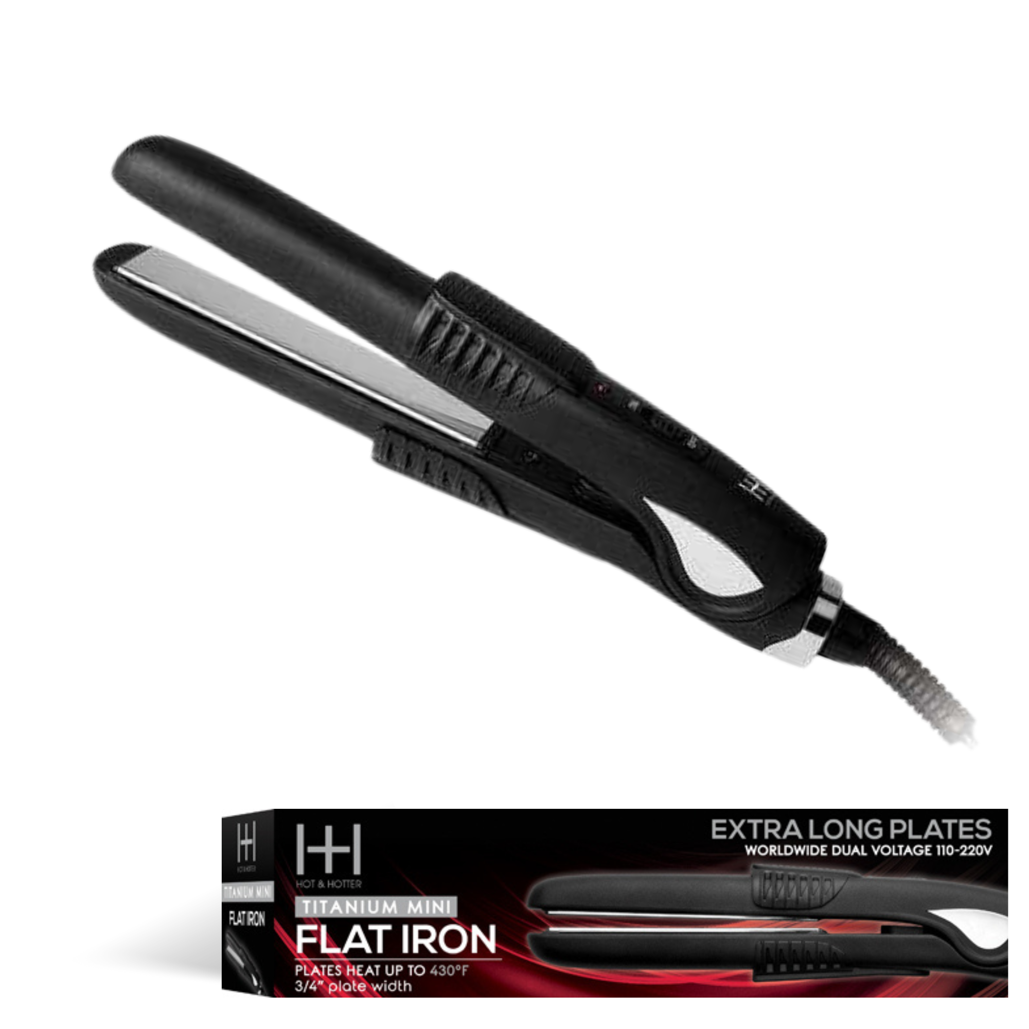 HH TITANIUM MINI Flat Iron - Voltage 110-220V - 3/4" Plate Width #5951