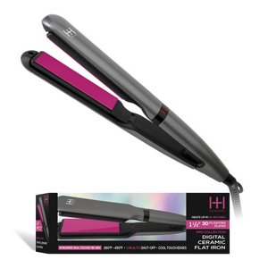 Hot & Hotter 3D Floating Plates Digital Ceramic Flat Iron 1½ inch with black and pink design for smooth hair styling