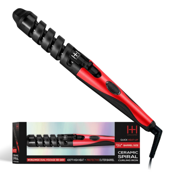 Hot Hotter Ceramic Spiral Curling Iron 3/4in, Count Hair