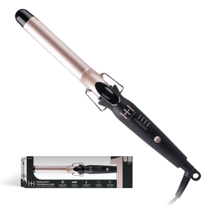 Hair curling iron with packaging on a white background