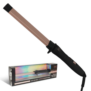 Hot & Hotter Ceramic Hot Rod Styler Wand 1in rose gold curling iron with 450F heat and safety stand, 1 count.