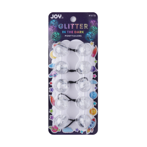 Joy Twin Beads Ponytailer 25mm 5ct Glitter Glow Beads Joy Clear  