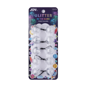 
                  
                    Load image into Gallery viewer, Joy Twin Beads Ponytailer 25mm 5ct Glitter Glow Beads Joy Clear  
                  
                