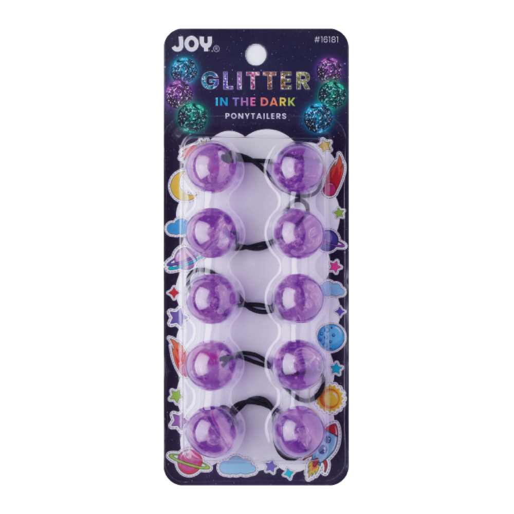 
                  
                    갤러리 뷰어에 이미지 로드, Joy Twin Beads Ponytailer 25mm 5ct Glitter Glow Beads Joy Purple  
                  
                